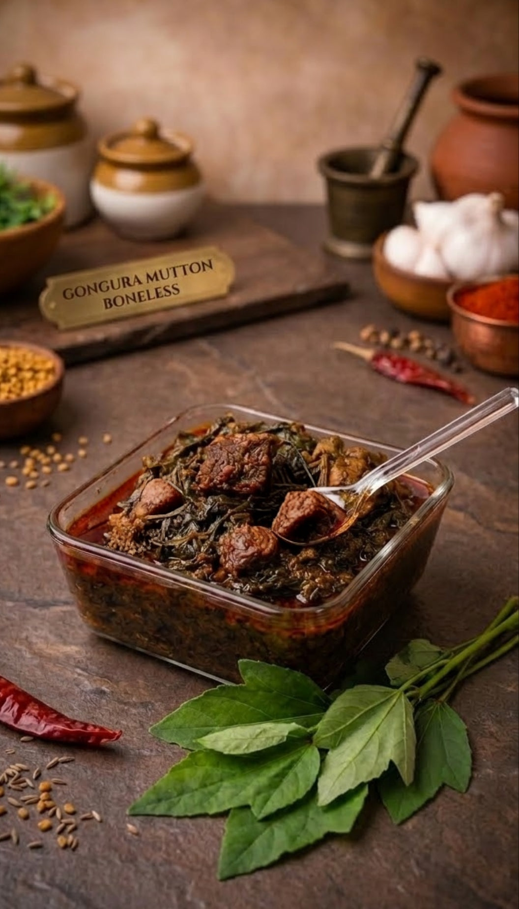 Homemade Boneless Gongura Mutton Pickle